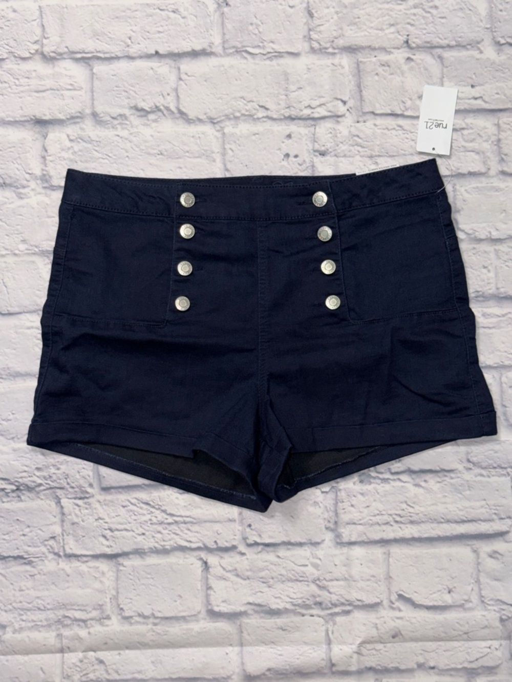 Rue21 Navy High-Waist Button Detail Women’s Shorts